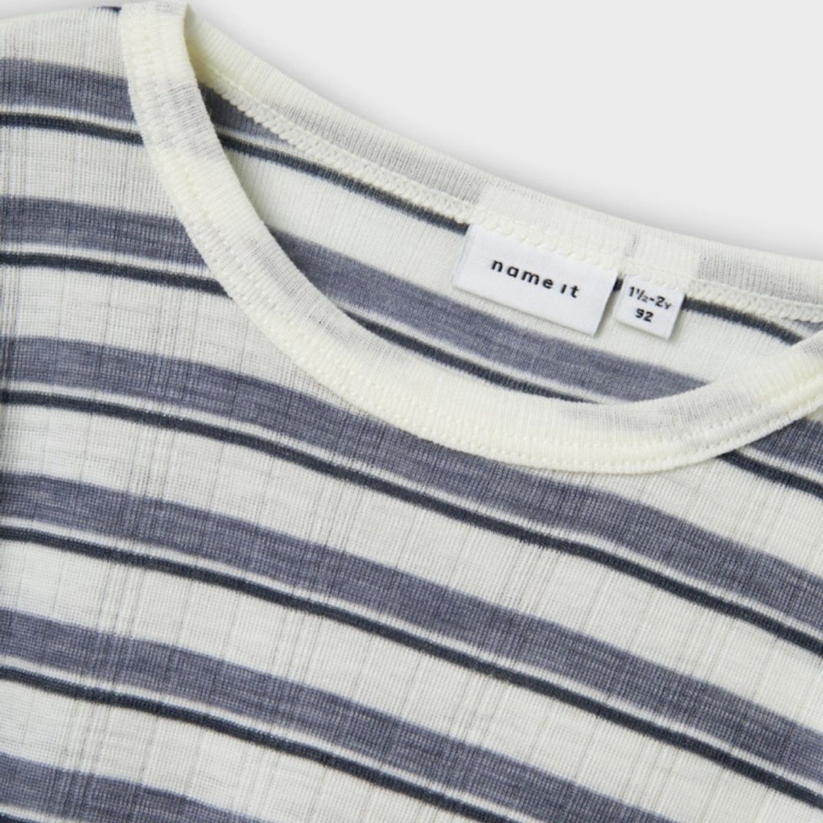Name It - Trøye Ull Wang Stripe Folkstone Gray/ Snow White