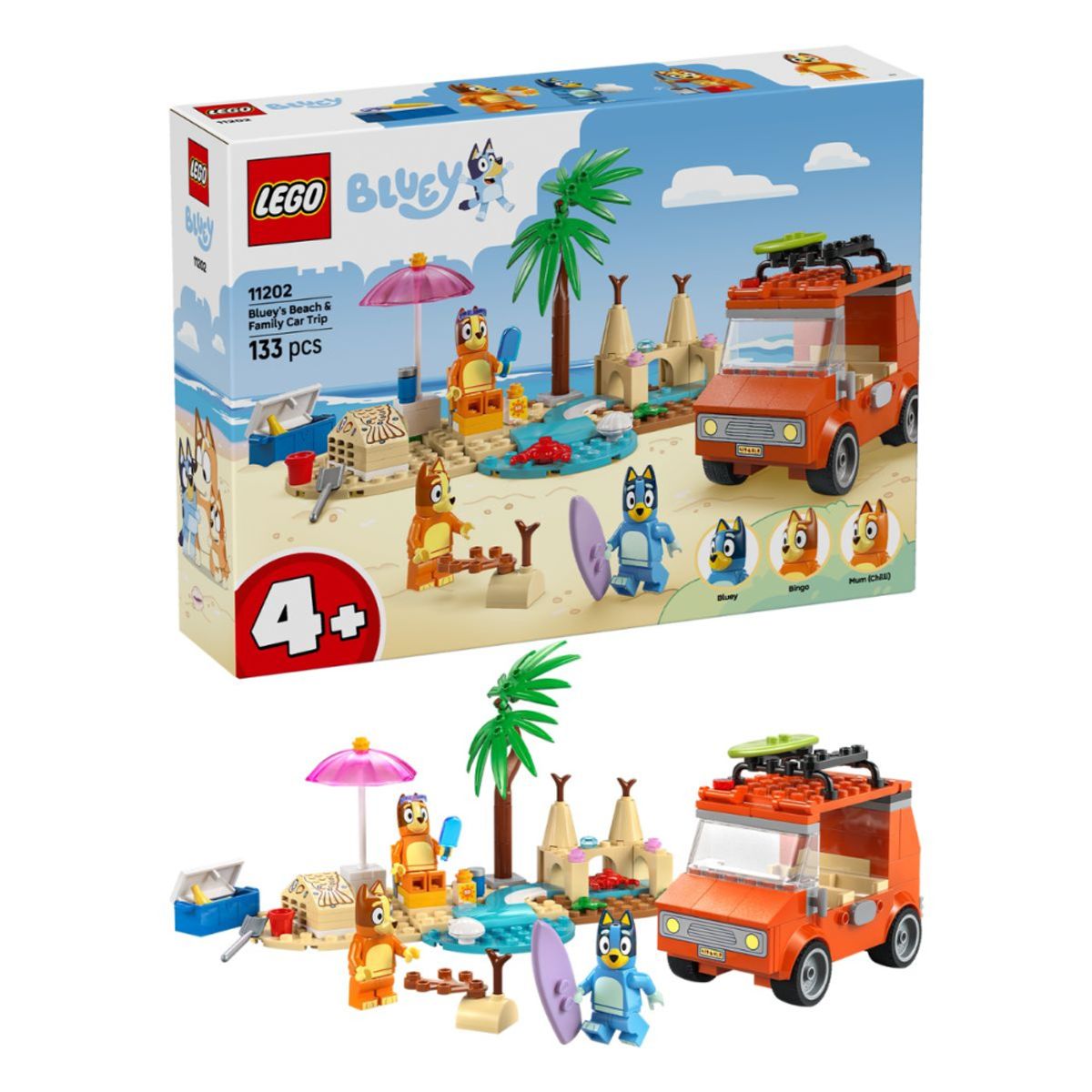 LEGO Bluey og familiens biltur til stranden Guttelus no