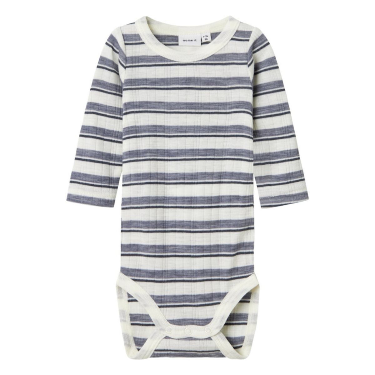 Name It - Body Ull Baby Wang Stripe Folkstone Gray/ Snow White