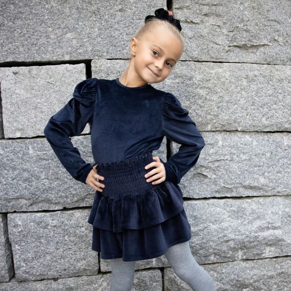 Hovedbilde Vilje & Ve - Skjørt Hermine Velour Midnight Navy