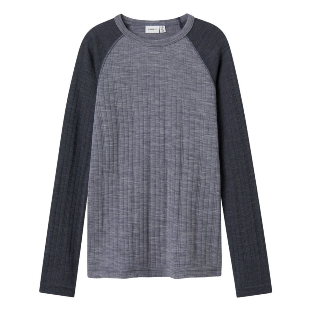 Name It - Trøye Ull Jr Wang Raglan Folkstone Gray/ Ombre Blue