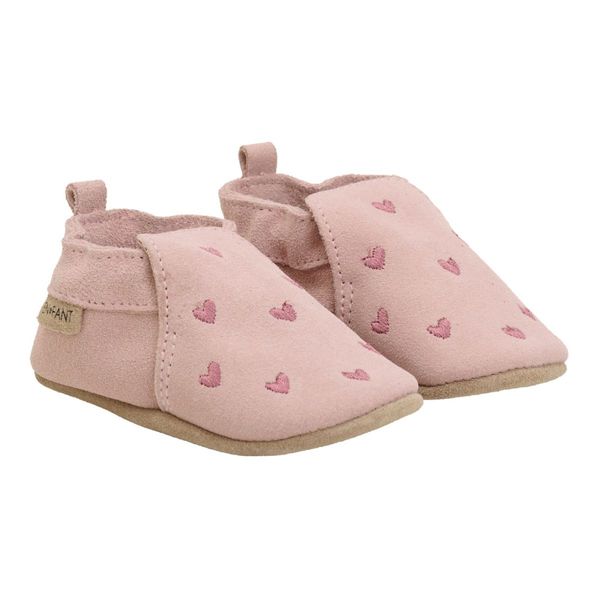 En Fant - Tøfler Semsket Skinn Hjerter Misty Rose