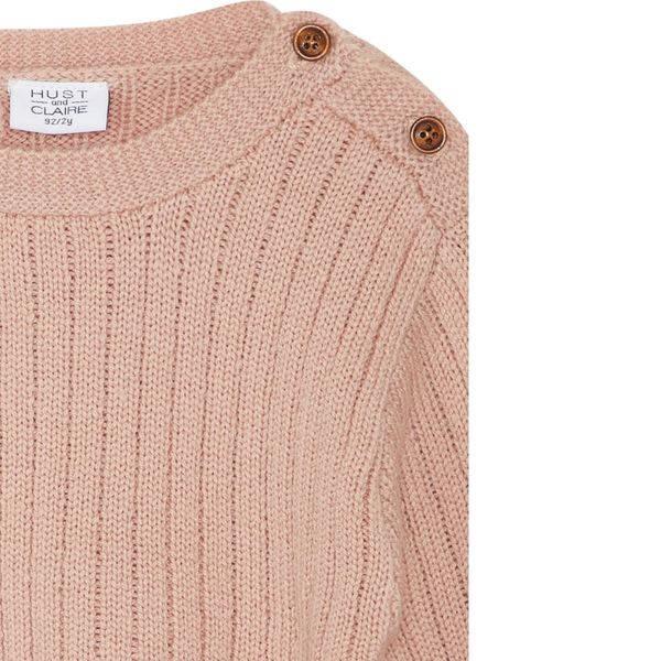 Hovedbilde Hust and Claire - Genser Ull Ribbestrikket Rose ...
