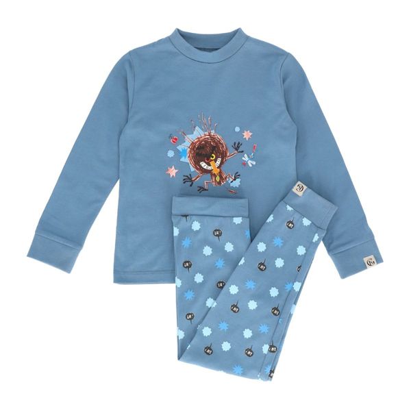 Hovedbilde Gullkorn - Pysjamas Bukkene Bruse 2-delt Tåkeblå